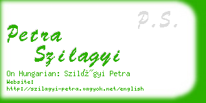 petra szilagyi business card